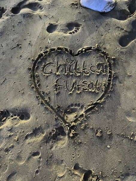 Chiltern Futsal written in the sand